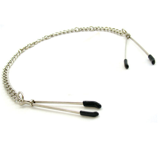 H2H Nipple Clamps Tweezer With Chain (Chrome)