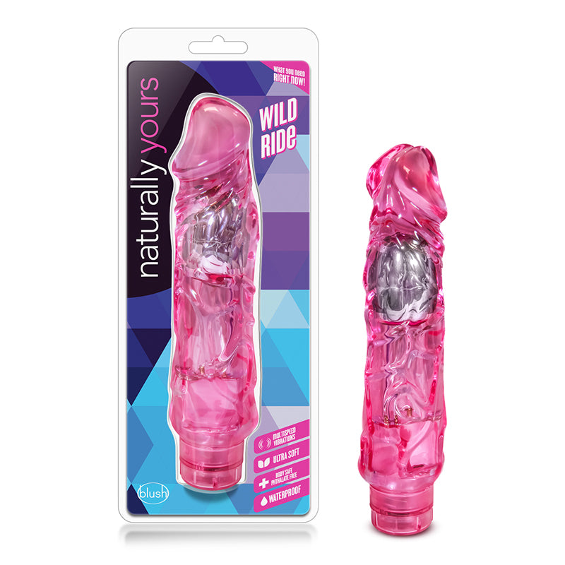 Blush Naturally Yours Wild Ride Realistic 9 in. Vibrating Dildo Pink