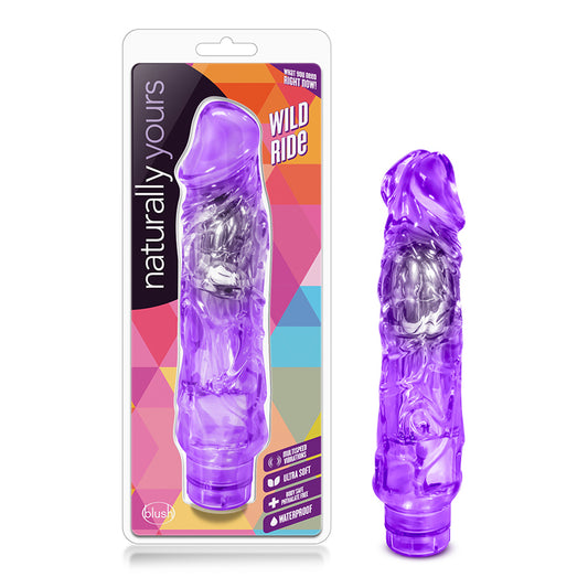 Blush Naturally Yours Wild Ride Realistic 9 in. Vibrating Dildo Purple