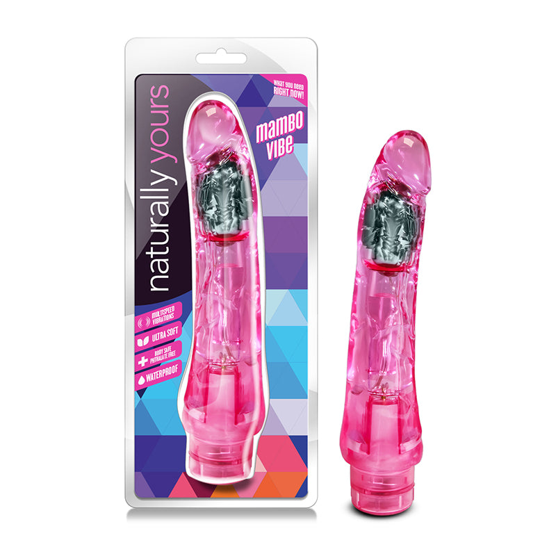 Blush Naturally Yours Mambo Vibe Realistic 9 in. Vibrating Dildo Pink