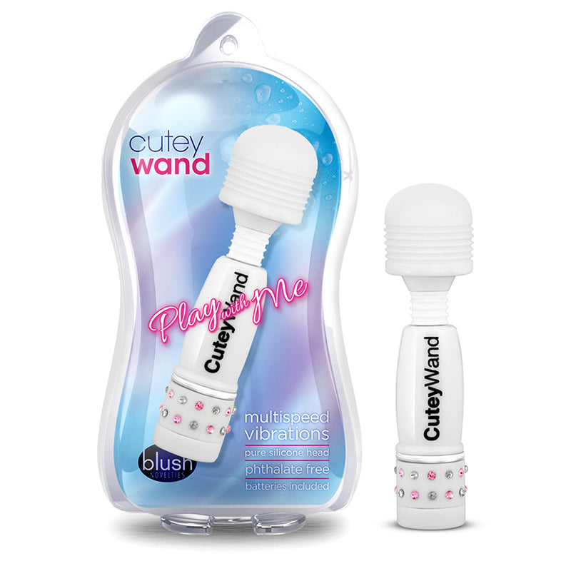 Blush Play with Me Cutey Wand Mini Vibrator White