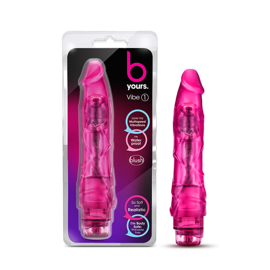 Blush B Yours Vibe 1 Realistic 9 in. Vibrating Dildo Pink