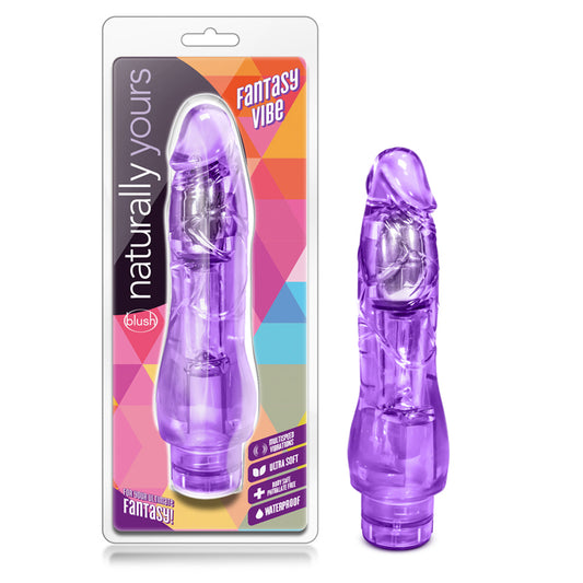 Blush Naturally Yours Fantasy Vibe Realistic 8.5 in. Vibrating Dildo Purple