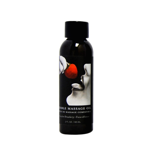 Earthly Body Edible Massage Oil Strawberry 2oz