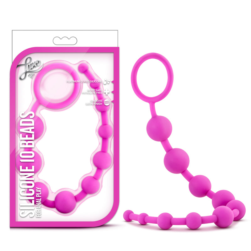 Blush Luxe Silicone 10 Beads for Anal Play Pink