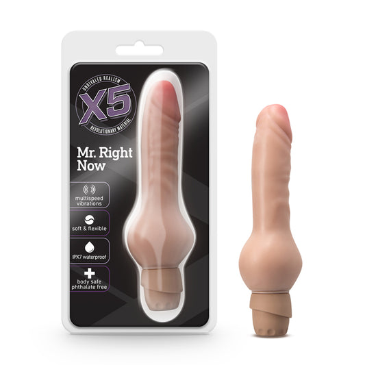 Blush X5 Mr. Right Now Realistic 7 in. Vibrating Dildo Beige