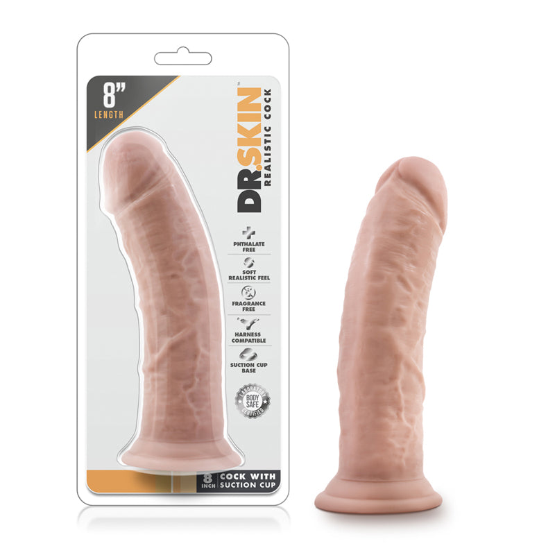 Blush Dr. Skin Realistic 8 in. Dildo with Suction Cup Beige