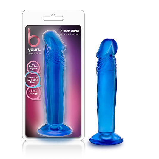 Blush B Yours Sweet n' Small 6 in. Dildo with Suction Cup Blue