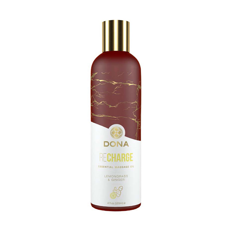 DONA Essential Massage Oil - RECHARGE (Lemongrass & Ginger) 4 fl oz