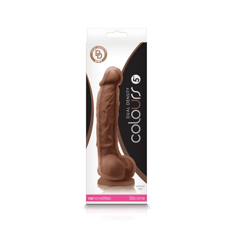 Colours Dual Density 5 in. Dildo Brown