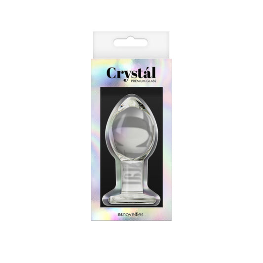 Crystal Glass Anal Plug Large Clear