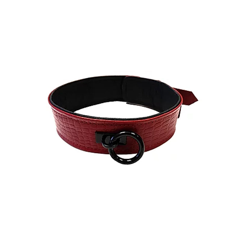 Burgundy Anaconda Leather Collar