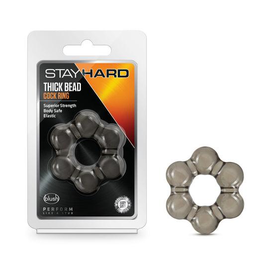 Blush Stay Hard Thick Bead Cockring Black