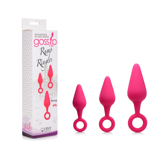 Curve Toys Gossip Rump Ringers 3-Piece Silicone Anal Training Set Magenta