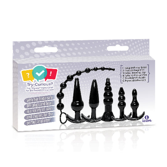 Try-Curious Anal Plug Kit Black