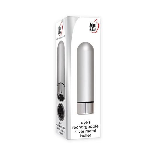 Adam & Eve Rechargeable Metal Bullet Vibrator Silver