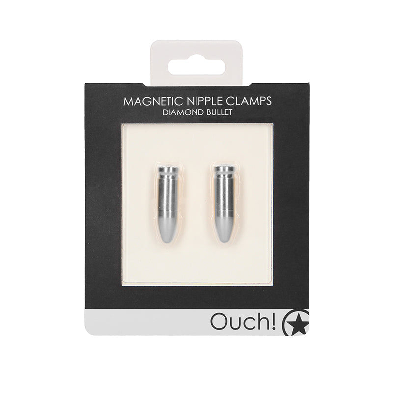 Ouch! Diamond Bullet Magnetic Nipple Clamps Silver