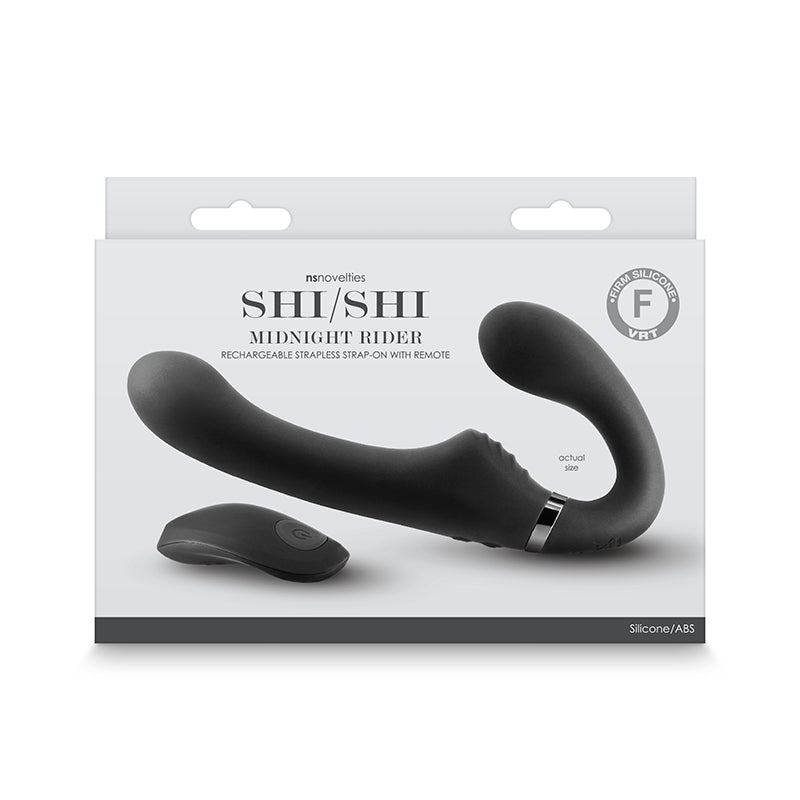 ShiShi Midnight Rider Vibrating Strapless Strap-On Black