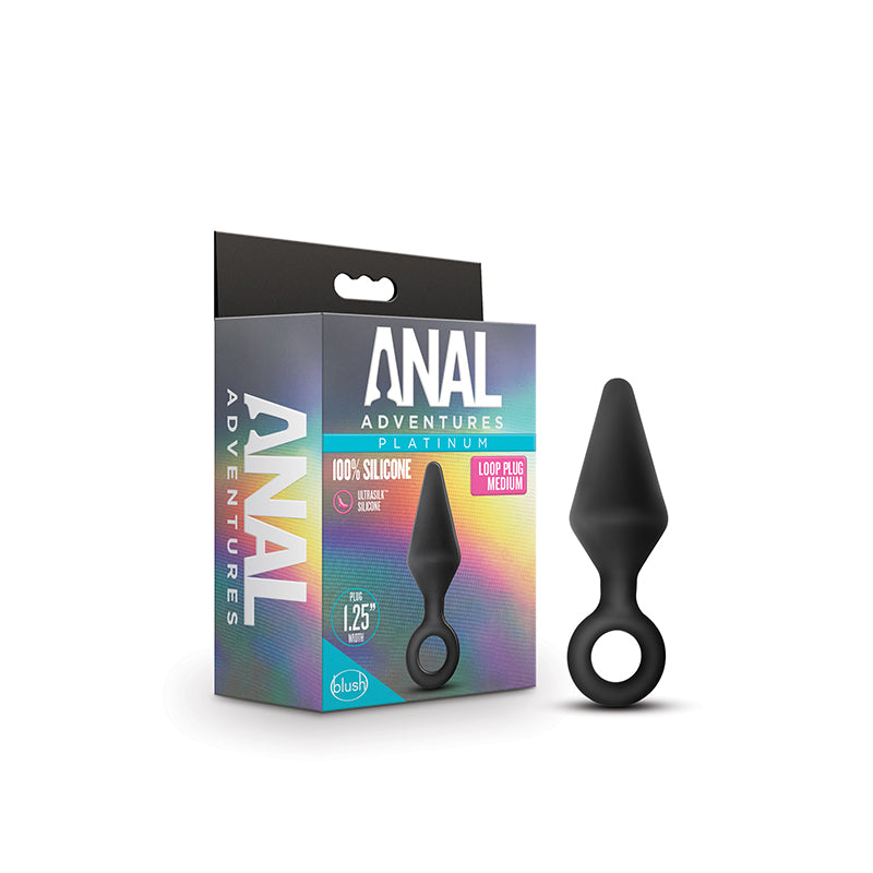 Blush Anal Adventures Platinum Silicone Loop Plug Medium Black