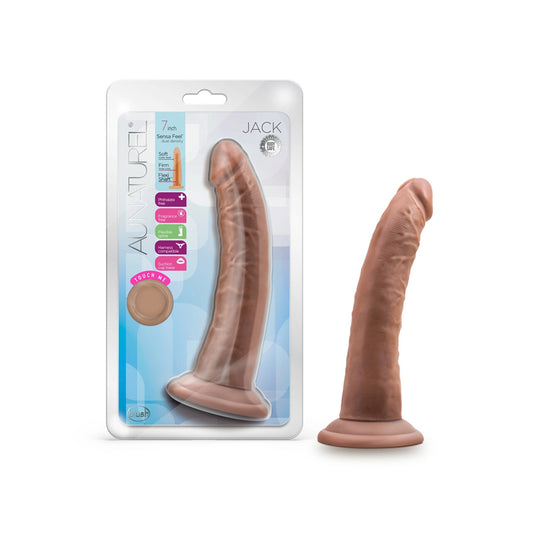 Blush Au Naturel Jack 7 in. Posable Dual Density Dildo with Suction Cup Tan