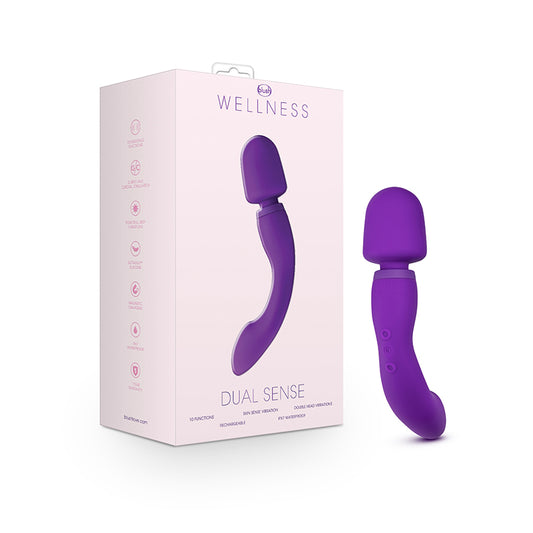 Blush Wellness Dual Sense Rechargeable Silicone Dual Ended G-Spot & Wand Vibrator Purple