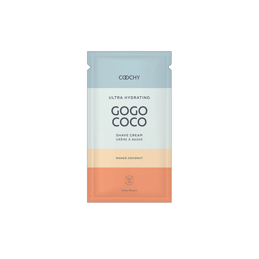 Coochy Ultra Hydrating Shave Cream Mango Coconut .35 fl oz./10 ml Foil 24-Piece Bulk Bag