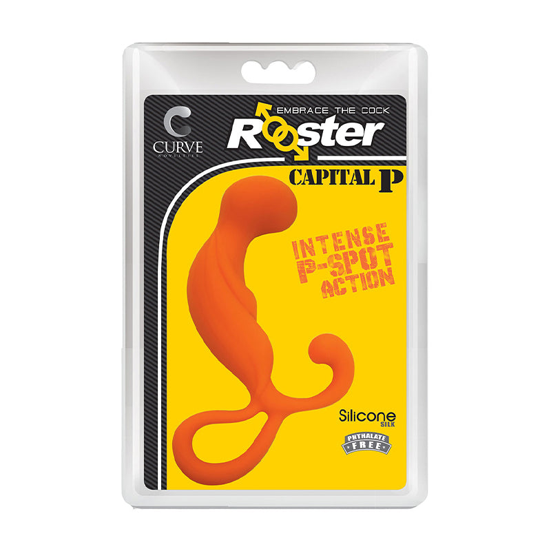 Curve Toys Rooster Capital P Silicone Prostate Massager Orange