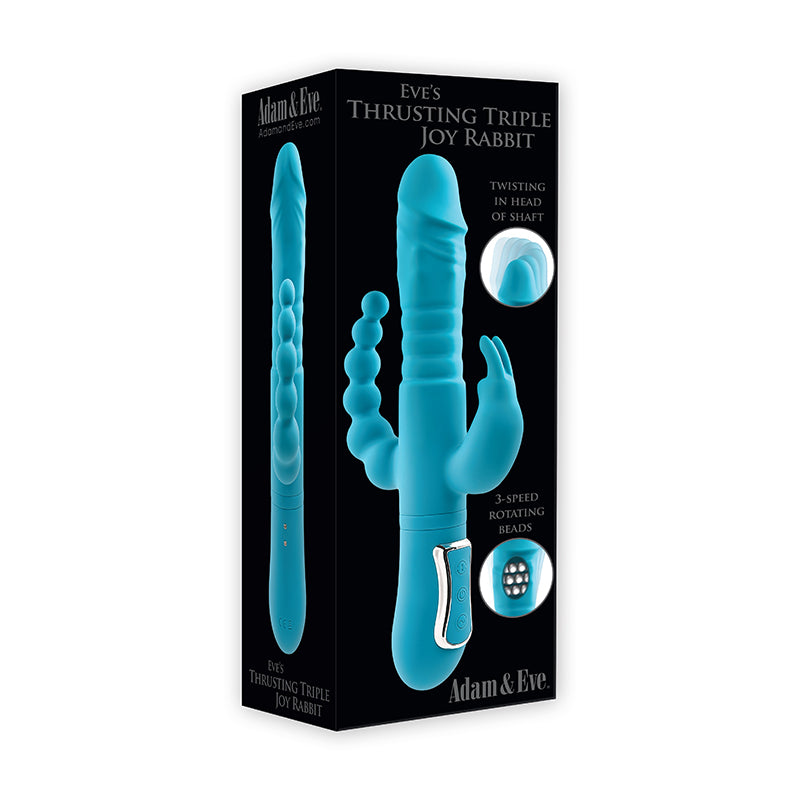 Adam & Eve Eve's Thrusting Rabbit With Orgasmic Beads Rechargeable Silicone Rabbit Vibrator