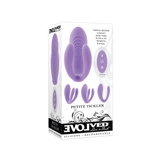 Evolved Petite Tickler Rechargeable Remote-Controlled Silicone Dual Stimulator Purple