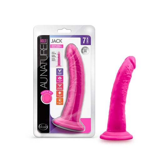 Blush Au Naturel Bold Jack 7 in. Posable Dual Density Dildo with Suction Cup Pink