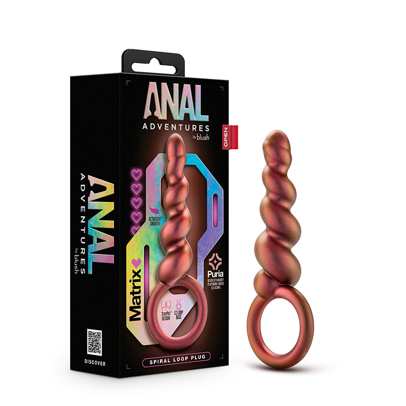 Anal Adventures Matrix Silicone Spiral Loop Plug Copper