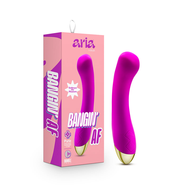 Aria Bangin' AF Rechargeable Silicone G-Spot Vibrator Purple