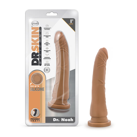 Dr. Skin Silicone Dr. Noah Realistic 8 in. Dildo with Suction Cup Tan