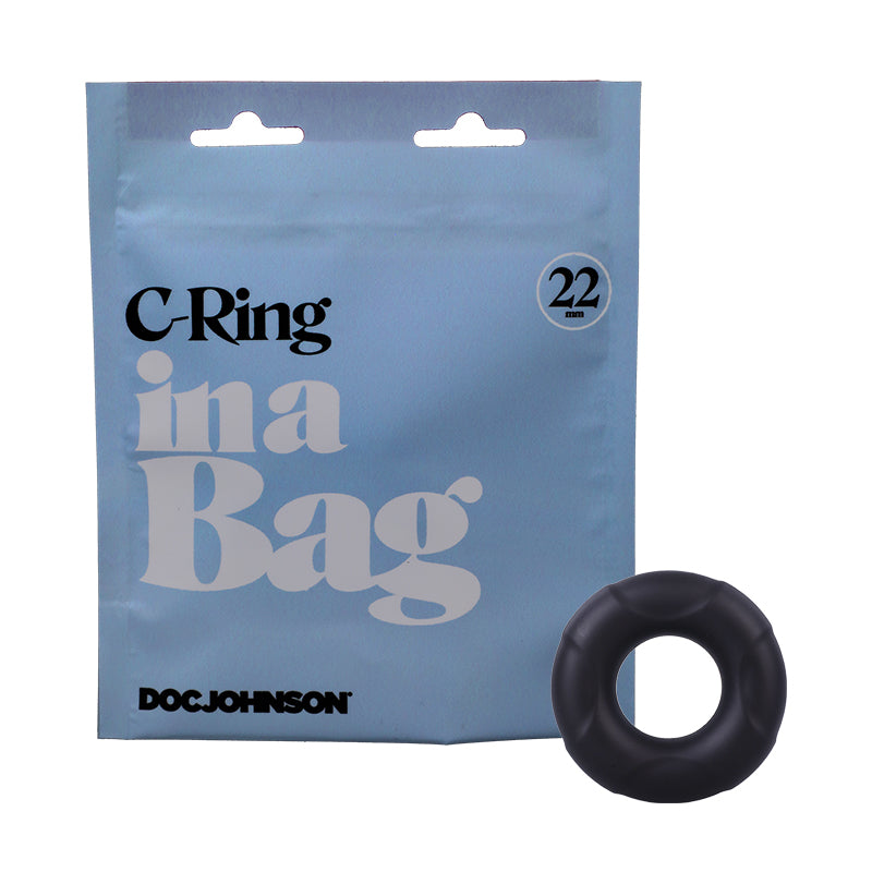 Doc Johnson C-Ring In A Bag Silicone Cockring Black