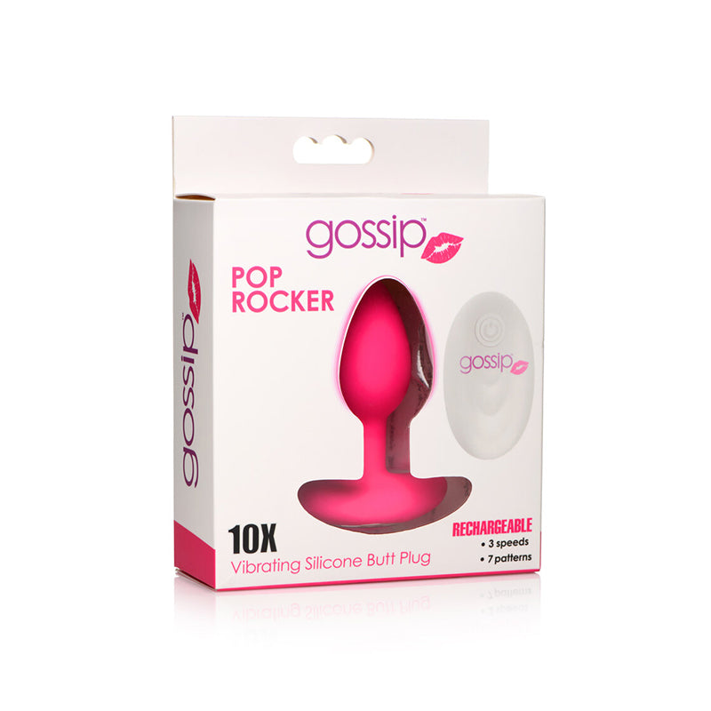 Curve Toys Gossip Pop Rocker Rechargeable Remote-Controlled Silicone Vibrating Anal Plug Magenta