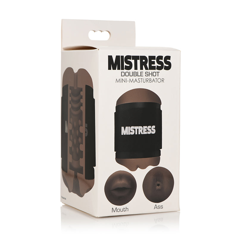 Curve Toys Mistress Double Shot Mini Masturbator Ass & Mouth Dark