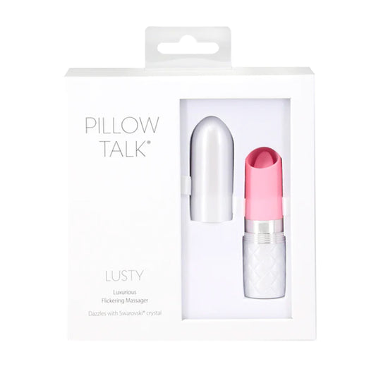Pillow Talk Lusty Silicone Flickering Lipstick Vibrator with Swarovski Crystal Pink