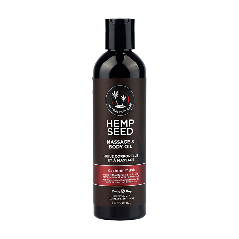 Earthly Body Hemp Seed Massage & Body Oil Kashmir Musk 8 oz.