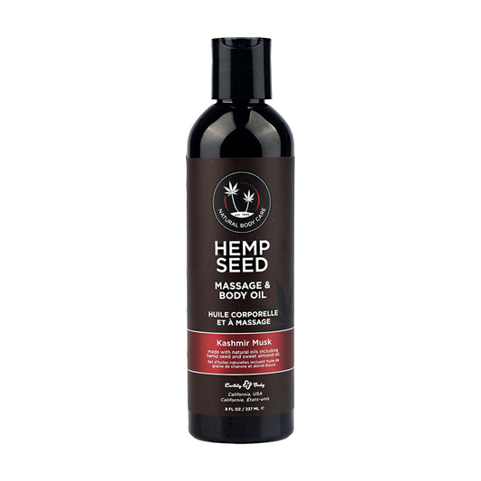 Earthly Body Hemp Seed Massage & Body Oil Kashmir Musk 8 oz.