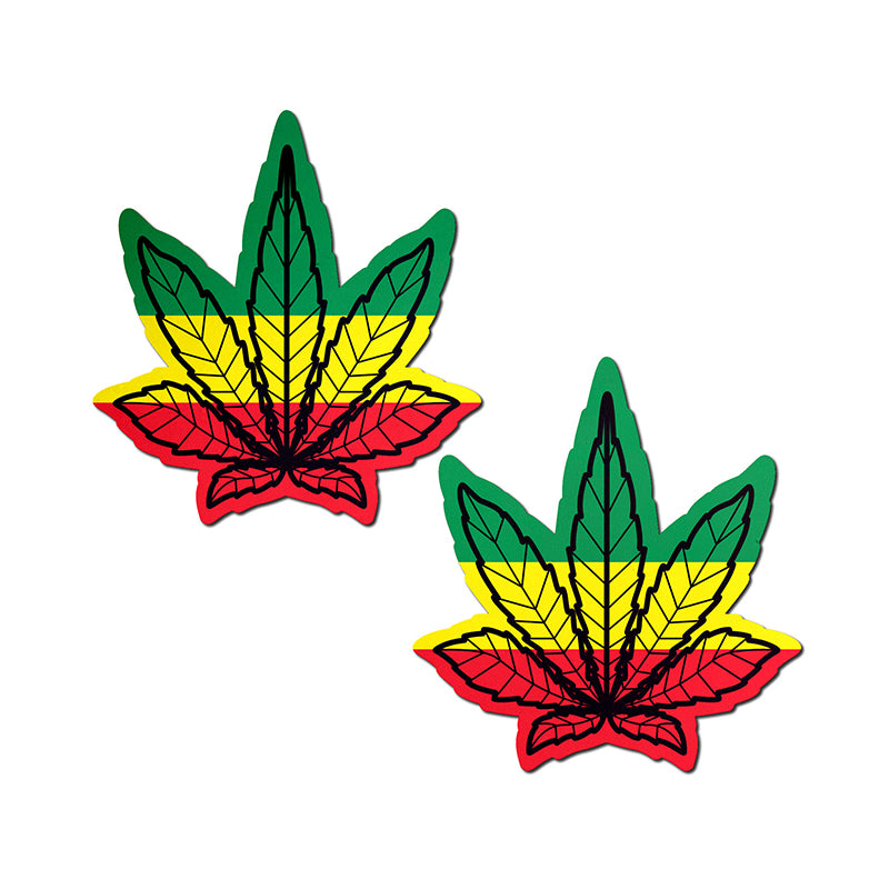 Pastease Indica Pot Leaf: Rasta Weed Nipple Pasties