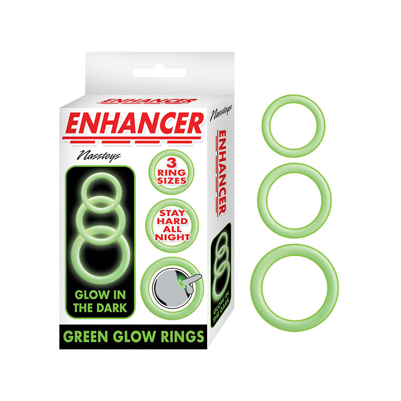 Enhancer Green Glow Rings Set of 3