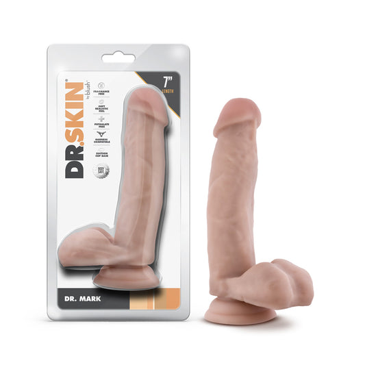 Dr. Skin Dr. Mark 7 in. Dildo with Balls Beige